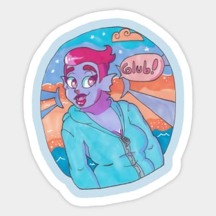 Fish Babe Glub! Sticker